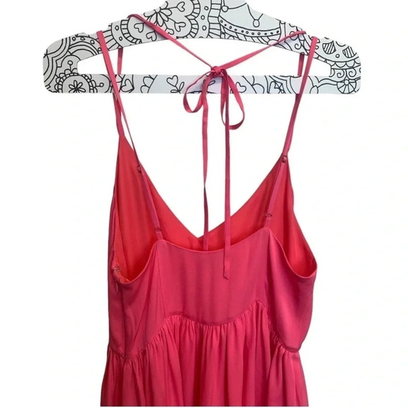 Rebecca Minkoff Belinda Pink Silk Halter Mini Dress Party Cocktail Evening - Picture 3 of 7